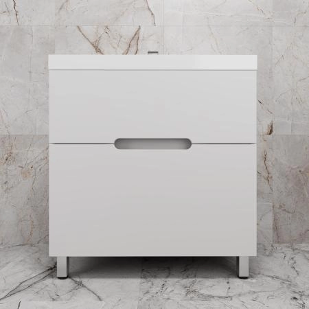 Тумба с раковиной Style Line Матис 80 ЛС-00002443 напольная под ASTI 80 (2 ящика) Белый матовый ЭМАЛЬ