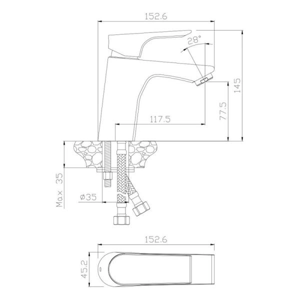 Смеситель OLIVES Porto 11100PR для раковины,хром