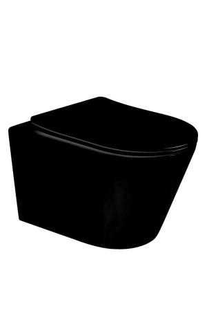 унитаз подвесной Boheme AVVA Черный матовый c крышкой (функц. торнадо) 973-SET-B