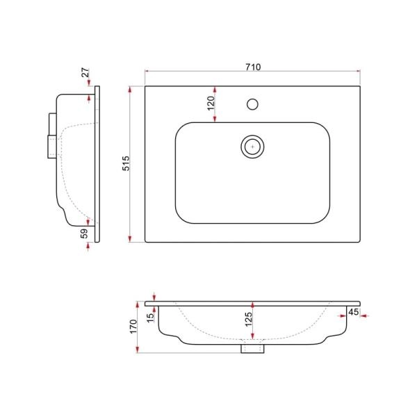 Раковина DREJA JUST FLAT 42071-KL