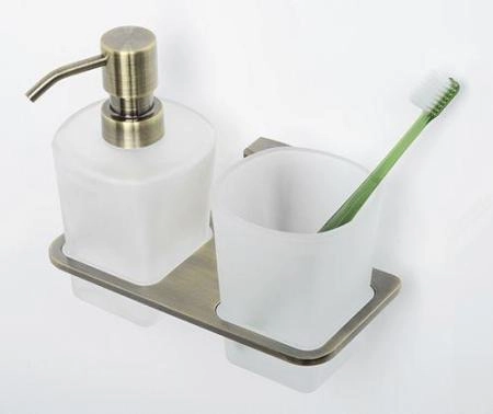 Дозатор WasserKraft Exter K-5289 и стакана бронза