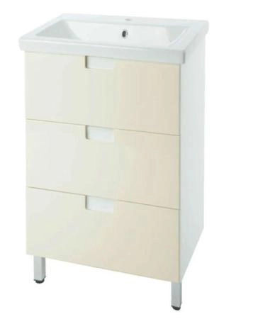 Тумба под раковину Bellezza Пегас 50 напольная с 3 ящ. бежевая