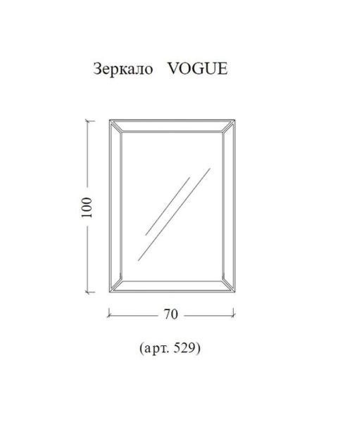 Зеркало Boheme Vogue прямоугольная 70х100 529, золото, зеркальная рама