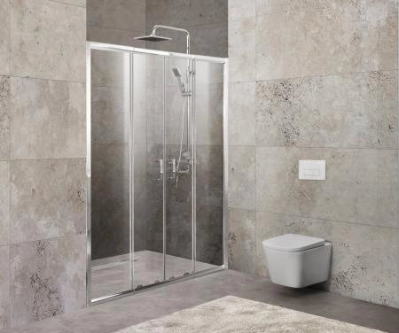 Душевая дверь BelBagno UNIQUE 170-200 прозрачное стекло 5 мм профиль хром UNIQUE-BF-2-170/200-C-Cr