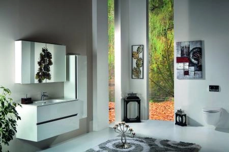 Зеркальный шкаф Boheme Vallessi 80 белый глянец с подстветкой 547-W