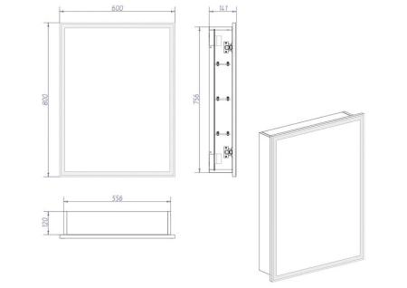 Зеркало-шкаф Континент Allure LED 550х800 с подсветкой МВК003
