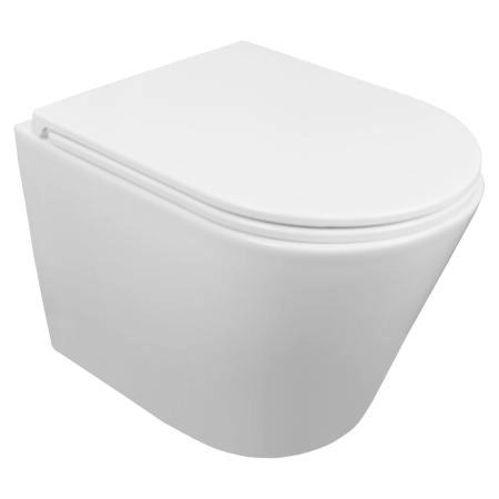 Унитазы Azario Унитаз подвесной безободковый Azario Teramo AZ-0053-UQ3 (система смыва Торнадо) с тонкой крышкой микролифт