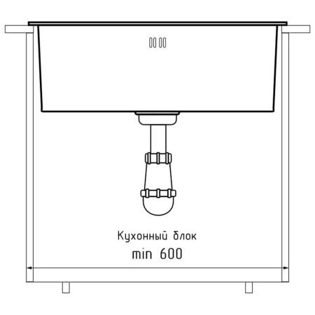 Кухонная мойка GranFest 5344, графит