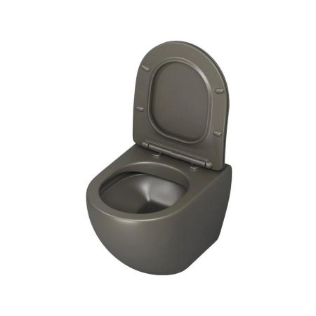 Унитаз Grossman GR-4455GSMS Color (485*365*360) ХАКИ МАТОВЫЙ подвесной Безободковый с тонкой крышкой