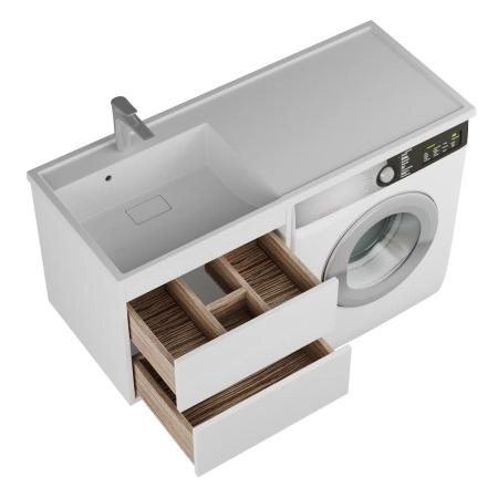 Тумба Veneciana Nera 55 под умыв-к "Magenta 1200" R/L и стир.машин., с 2-мя ящиками, подвес, белая
