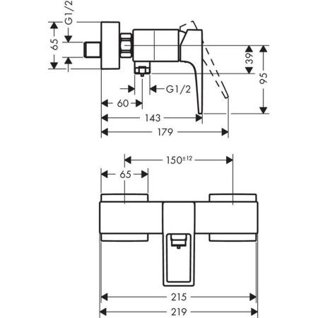 Смеситель Hansgrohe Metropol 74560000 для душа хром