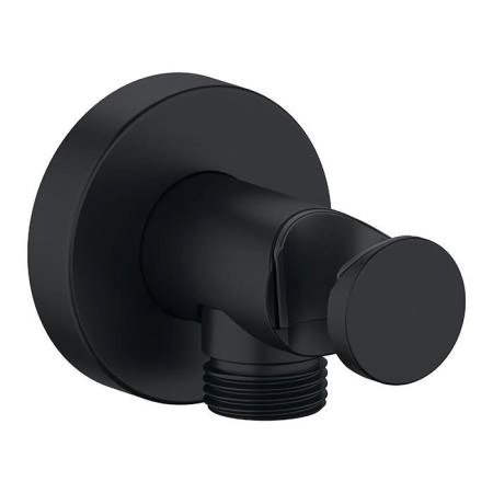 Duravit Водоразетка с держателем для душа, цвет: черный матовый