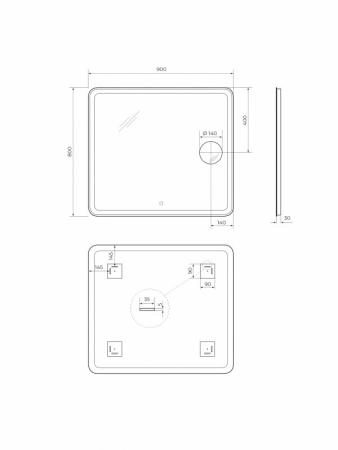 Зеркало Belbagno SPC-MAR-500-800-LED-BTN Led подсветка вкл/выкл 500x30x800