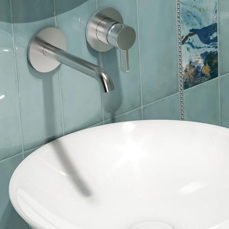 Смеситель для раковины Kerama Marazzi LINEA ЛИНЕА 71028EKM.21.018 однорычажный настенный, хром глянец