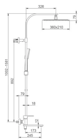 Душевая система Gappo G2483-8 для ванны, хром