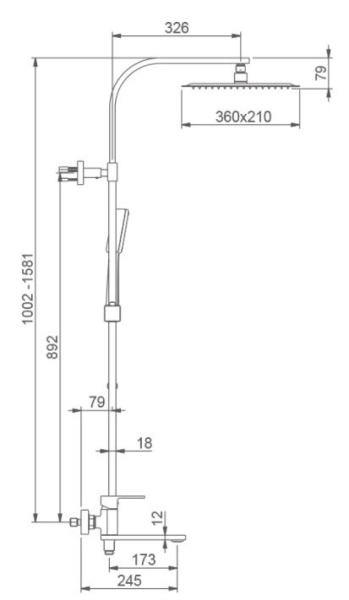 Душевая система Gappo G2483-8 для ванны, хром