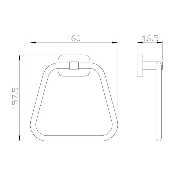 Кольцо для полотенец WONZON & WOGHAND GRAFFITY, Темный графит (WW-9313-BGM)