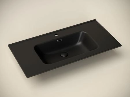 Умывальник накладной прямоугольный (цвет Черный Матовый) Element 910*465*180мм