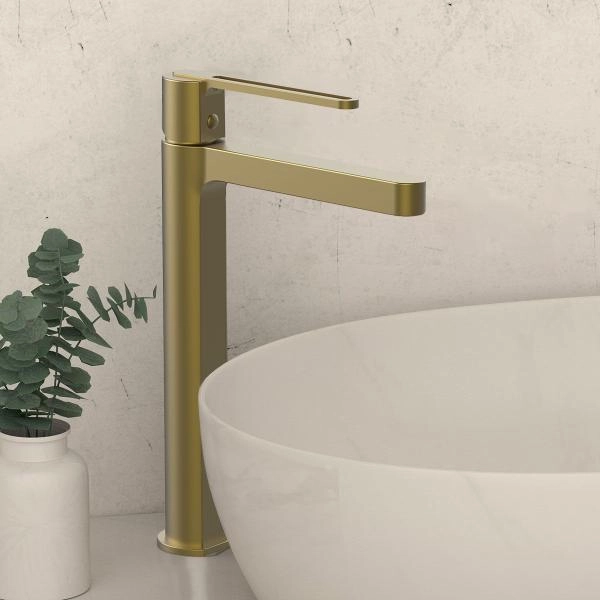 Смеситель Vincea Rondo VBF-1R2BG для раковины однорычажный, брашированное золото