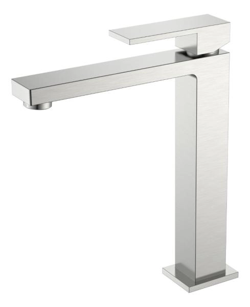 Смеситель для умывальника Boheme высокий Qubic Brushed Nickel 472-NB