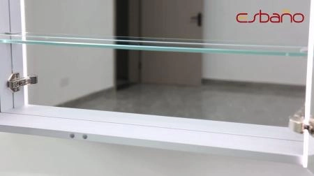 Зеркальный шкаф ESBANO ES-5008NS LED подсветка сенсор, с розеткой 800x700X140