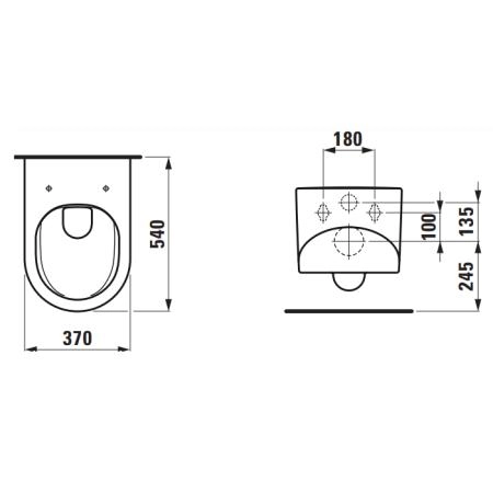 Laufen Sonar Унитаз подвесной 530х370х340 мм, безободковый, цвет: белый матовый