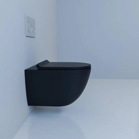 Унитаз Esbano GARCIA Matt Black (матовый черный) Soft Close безободковый подвесной