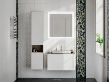 Раковина Kerama Marazzi PLAZA ПЛАЗА PLR.wbi.55.1 встраиваемая сверху 55, белая глянцевая