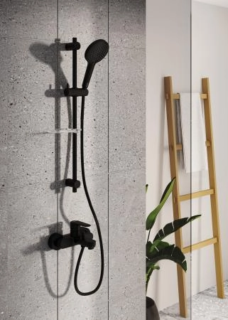 Смеситель VitrA Root Round  A4272536EXP настенный однорычажный матовый черный латунь