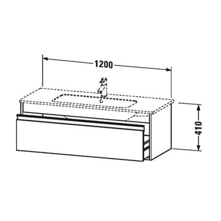 Duravit Ketho Тумба подвесная, 120x47.5х41 , с раковиной и 1 ящиком, цвет: белый глянцевый