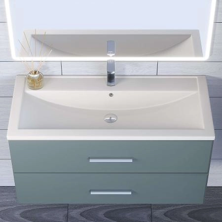 Раковина кварцевая Uperwood Foster Quartz 100 см, белая матовая, жасмин