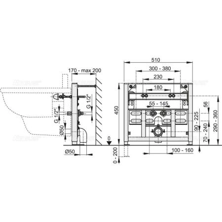 Монтажная рама AlcaPlast A105/450 для биде