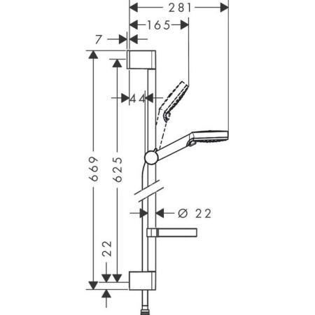 Душевой набор Hansgrohe Crometta 26553400, белый/хром