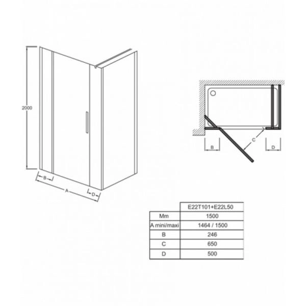Душевая дверь Jacob Delafon CONTRA E22FT80-GA 80 см