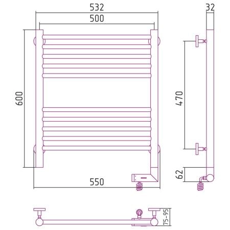 Полотенцесушитель Сунержа Богема 2.0 550x662 электрический