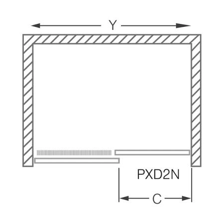 Душевая дверь Roltechnik PXD2N/1200 раздвижная 120 см стекло матовое профиль хром