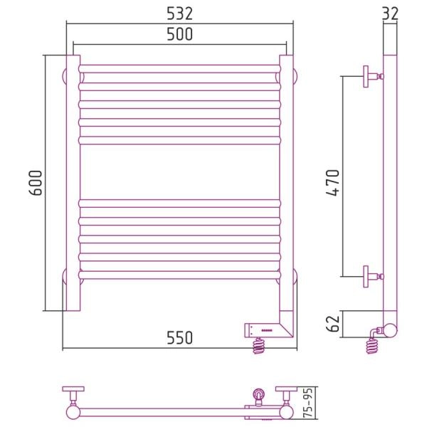 Полотенцесушитель Сунержа Богема 2.0 550x662 электрический