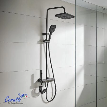 Душевая стойка Ceruttispa LEANDRO цвет графит