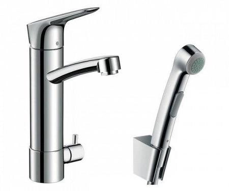 Смеситель для раковины с гигиенической лейкой Hansgrohe Logis 31515000 хром