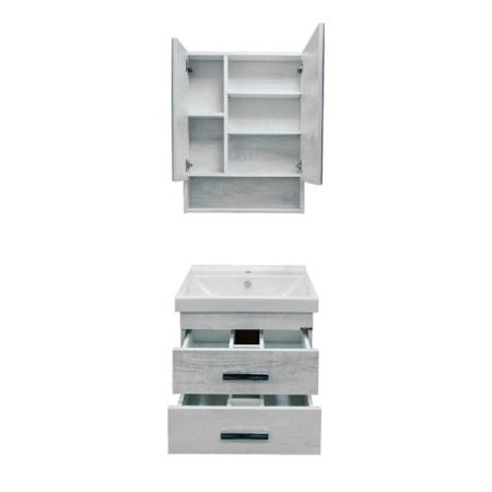 Тумба с раковиной Comforty Никосия-60П  дуб белый