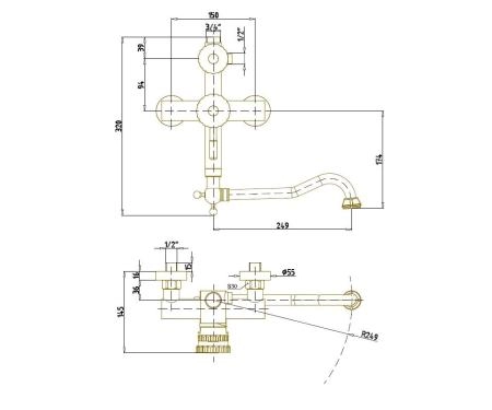 Душевая система Bronze de Luxe WINDSOR (10120DF/1) бронза
