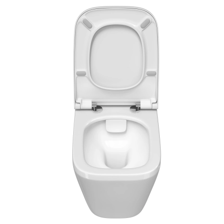 Инсталляция с унитазом VitrA Integra Square  9856B003-7207 комплект 4 в 1 с сиденьем микролифт безободковый цвет клавиши глянцевый хром