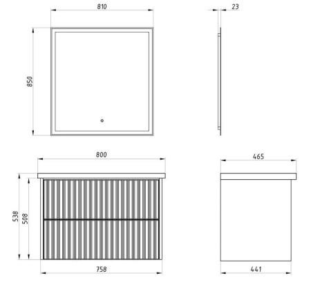 Тумба под раковину  ASB-Woodline Риола 80 подвесная Слоновая кость