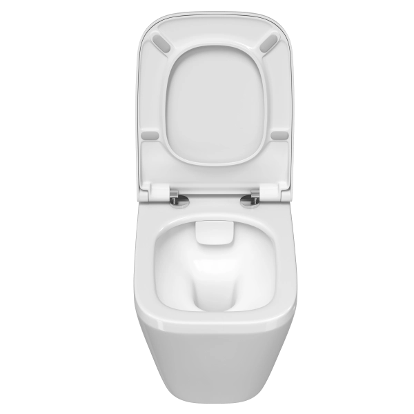 Инсталляция с унитазом VitrA Integra Square  9856B003-7207 комплект 4 в 1 с сиденьем микролифт безободковый цвет клавиши глянцевый хром