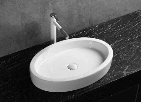 Раковина Cerutti SPA CR7045 накладная, белая, овальная 630х415х100