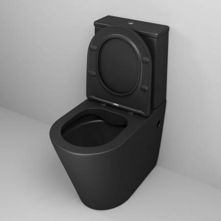 Унитаз Grossman GR-4480BMS Color (620*365*810) ЧЕРНЫЙ МАТОВЫЙ напольный Безободковый с тонкой крышкойста