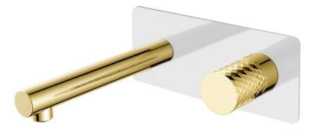 Смеситель STICK Boheme из стены WHITE DIAMOND GOLD 125-WG