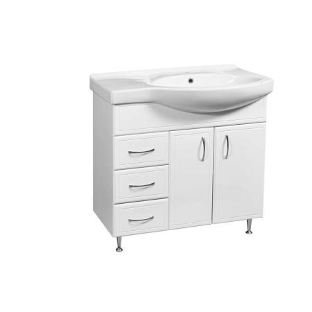 Тумба под умывальник Stella Polar Концепт 80, 3 ящ., Коралл 83, левая