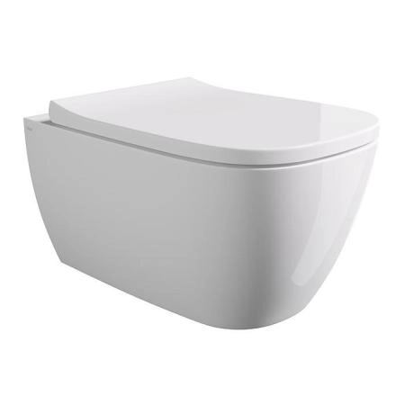 Alice Wunder Унитаз 53х31см., подвесной, безободковый, смыв aliflush+, под крепления Fischer WB-KliX, без сиденья и крышки, цвет: белый глянцевый