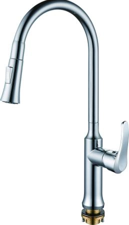 Смеситель для кухни RUSH Jawa с поворотным изливом и вытяжной лейкой (JA0735-24)